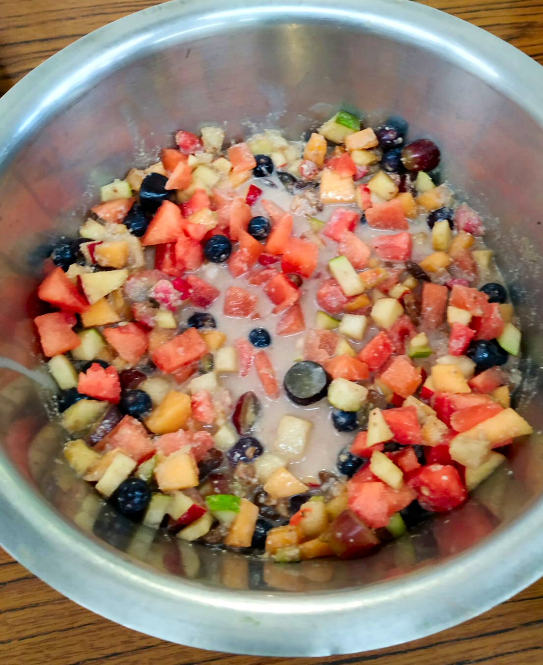 Double-Melon Fruit Salad with Home Made Nut & Seed Milk